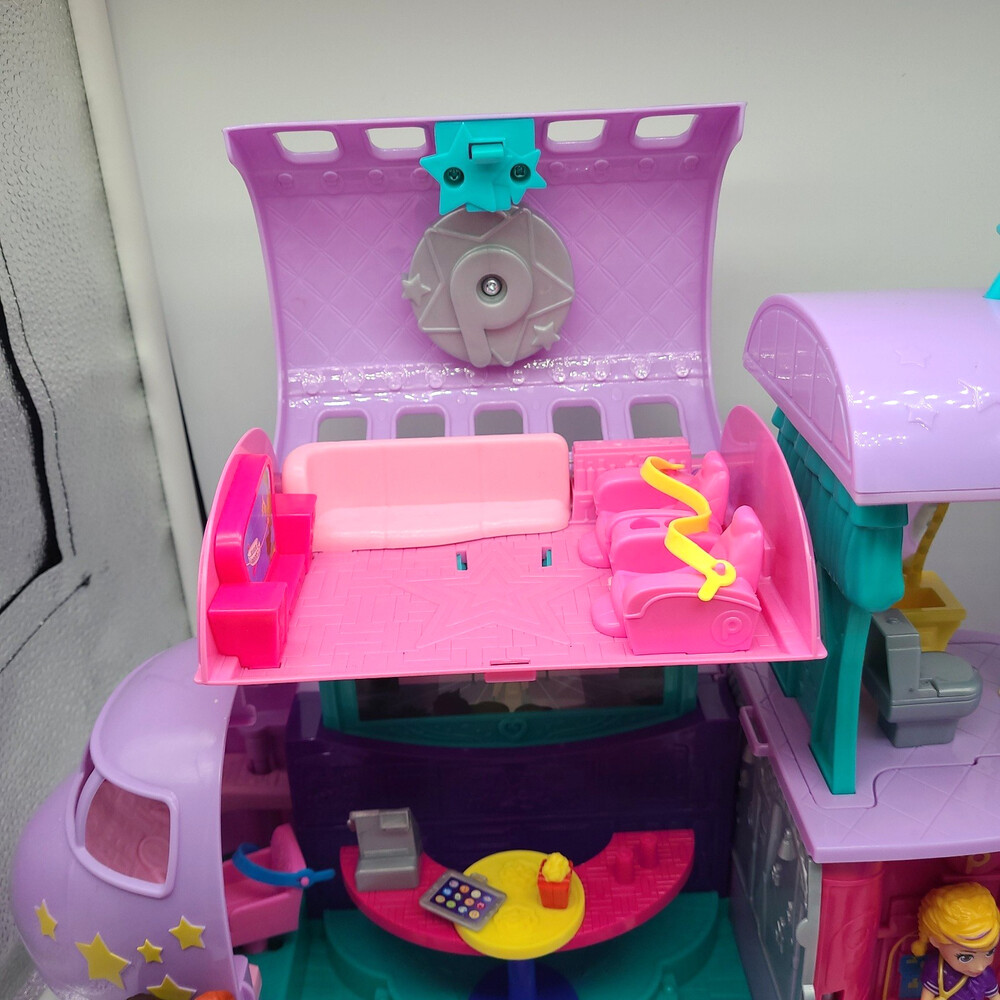 Polly Pocket Jumbo Jet Airplane Playset Mattel 2007 SUV Car Dolls Clothes Lot - Picture 4 of 16